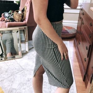 Gingham pencil skirt